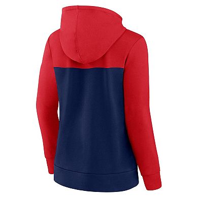 Women's Fanatics Branded Red/Navy Washington Nationals Take The Field Colorblocked Hoodie Full-Zip Jacket