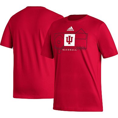 Men's adidas Crimson Indiana Hoosiers Locker Lines Baseball Fresh T-Shirt
