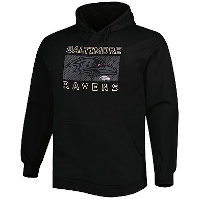 Men's Fanatics Branded Black Baltimore Ravens Big & Tall Pop of Color Pullover Hoodie