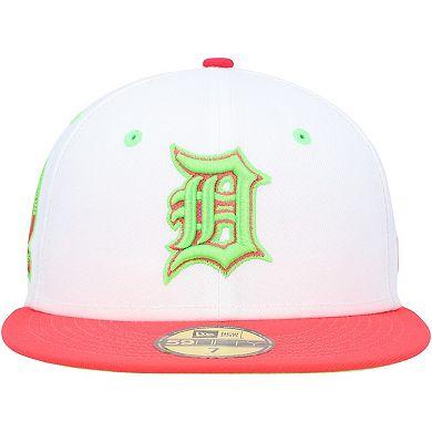 Men's New Era White/Coral Detroit Tigers  1968 World Series Strawberry Lolli 59FIFTY Fitted Hat