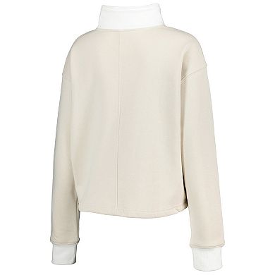 Women's Gameday Couture Tan/White Oklahoma Sooners Color-Block Quarter-Zip Jacket