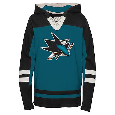Preschool Teal San Jose Sharks Ageless Revisited Lace-Up V-Neck Pullover Hoodie