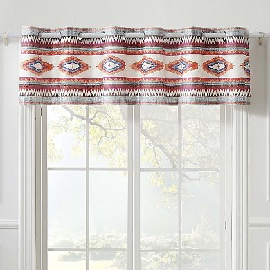 Greenland Home Kiva Western Boho Grommet Style Window Valance, 84 W x 16 L