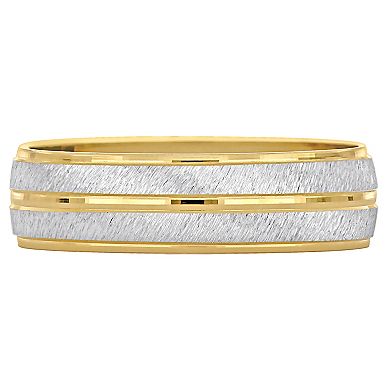 Stella Grace Two Tone 14k Gold 6 mm Double Row Wedding Band