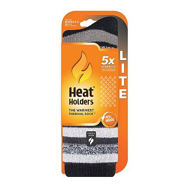 Women's Heat Holders Lite 5X Warmer Striped Midweight Thermal Socks