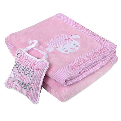 Baby Essentials "Thank Heaven For Little Girls" Baby Blanket and Door Sign Set