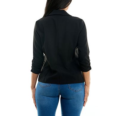 Women's Nina Leonard Cropped Button-Front Blazer