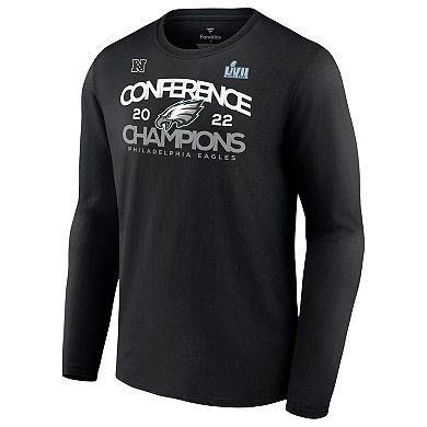 Men's Fanatics Branded Black Philadelphia Eagles 2022 NFC Champions Shadow Cast Long Sleeve T-Shirt
