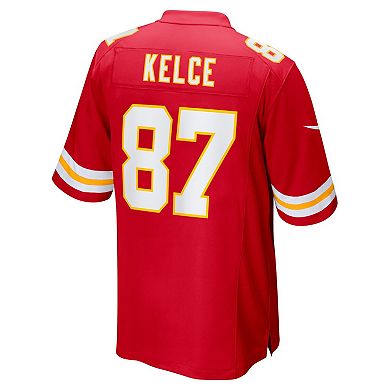 Men's Nike Travis Kelce Red Kansas City Chiefs Super Bowl LVII (2022 Season) Patch Game Jersey