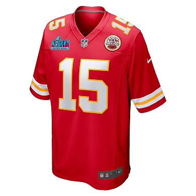 Men's Nike Patrick Mahomes Red Kansas City Chiefs Super Bowl LVII (2022 Season) Patch Game Jersey