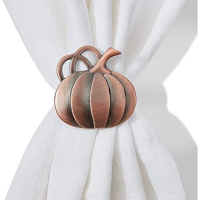 Farmlyn Creek Pumpkin Napkin Ring Set, Thanksgiving Home Décor (2 in, 6 Pack)