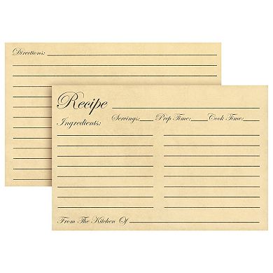 60-pack Of Juvale Recipe Cards Double Sided, Bulk Vintage Index Cards 4x6