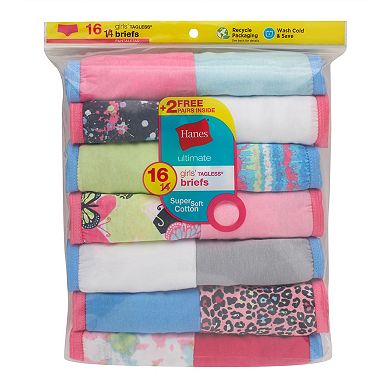 Girls 6-14 Hanes® 14-pack + 2 Bonus Pairs Cotton Brief