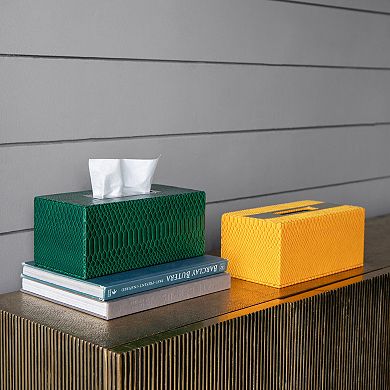 A&B Home Faux Leather Tissue Box Cover Table Decor