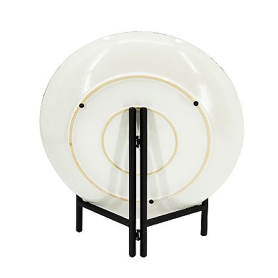 A&B Home Zuri Ceramic Charger Plate & Stand Table Decor