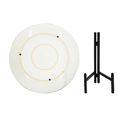 A&B Home Zuri Ceramic Charger Plate & Stand Table Decor