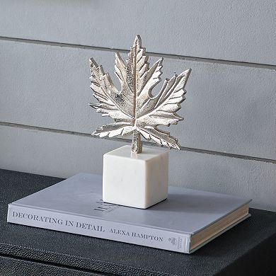 A&B Home Aluminum Leaf Sculpture Table Decor