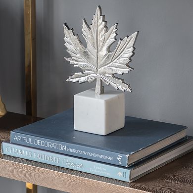 A&B Home Aluminum Leaf Sculpture Table Decor