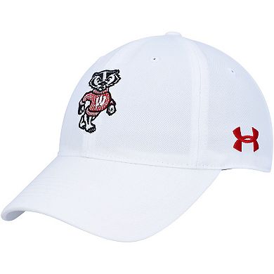 Men's Under Armour White Wisconsin Badgers Classic Adjustable Hat