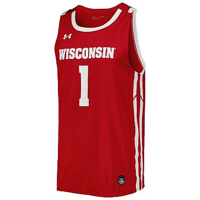 Men's Under Armour Red Wisconsin Badgers Replica Basketball Jersey