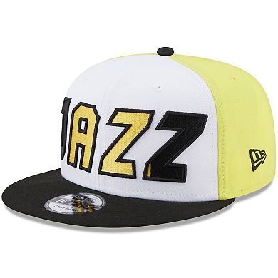Men's New Era  White/Black Utah Jazz Back Half 9FIFTY Snapback Hat