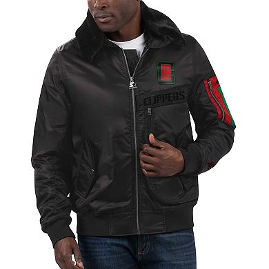 Men's Starter x Ty Mopkins Black LA Clippers Black History Month Satin Full-Zip Jacket