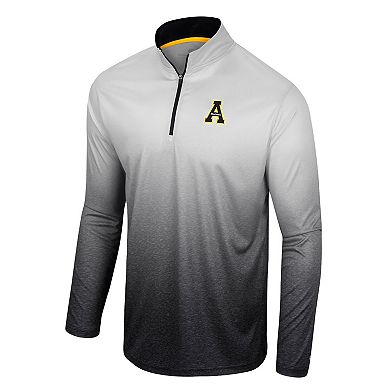 Men's Colosseum White/Black Appalachian State Mountaineers Laws of Physics Quarter-Zip Windshirt