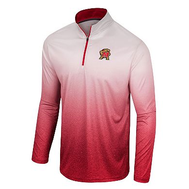Men's Colosseum White/Red Maryland Terrapins Laws of Physics Quarter-Zip Windshirt