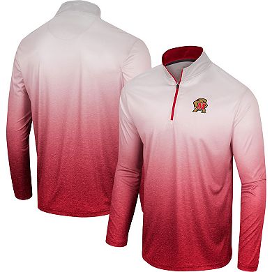 Men's Colosseum White/Red Maryland Terrapins Laws of Physics Quarter-Zip Windshirt