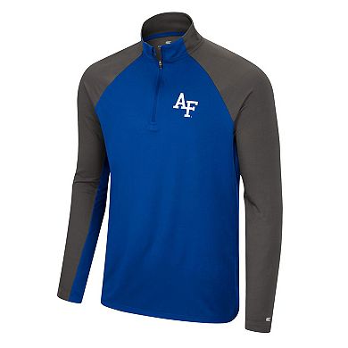 Men's Colosseum Royal/Charcoal Air Force Falcons Two Yutes Raglan Quarter-Zip Windshirt