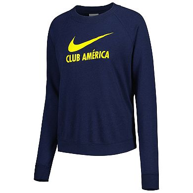 Women's Nike Navy Club America Lockup Varsity Tri-Blend Raglan Pullover Sweatshirt