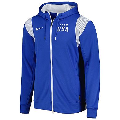 Men's Nike Royal Team USA Logo Performance Full-Zip Hoodie