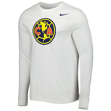 Men's Nike White Club America Core Long Sleeve T-Shirt
