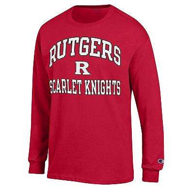 Men's Champion Scarlet Rutgers Scarlet Knights High Motor Long Sleeve T-Shirt