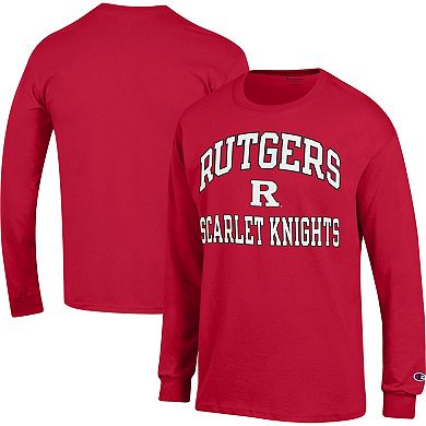Men's Champion Scarlet Rutgers Scarlet Knights High Motor Long Sleeve T-Shirt
