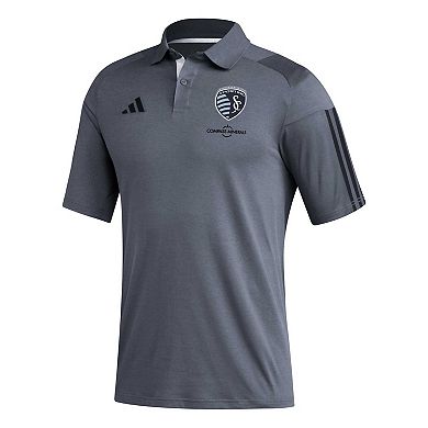 Men's adidas Gray Sporting Kansas City 2023 On-Field Training Polo