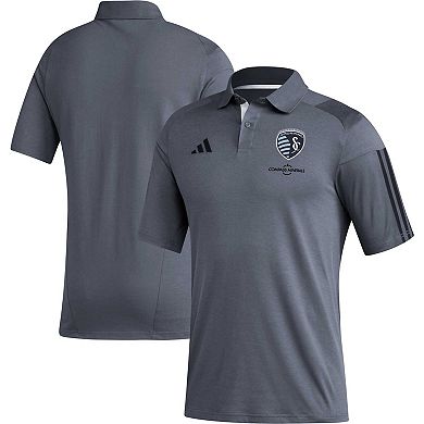 Men's adidas Gray Sporting Kansas City 2023 On-Field Training Polo