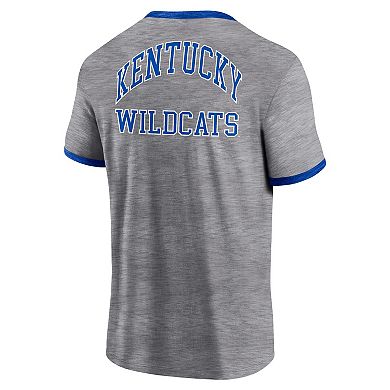 Men's Fanatics Branded Heather Gray Kentucky Wildcats Classic Stack Ringer T-Shirt