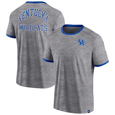 Men's Fanatics Branded Heather Gray Kentucky Wildcats Classic Stack Ringer T-Shirt