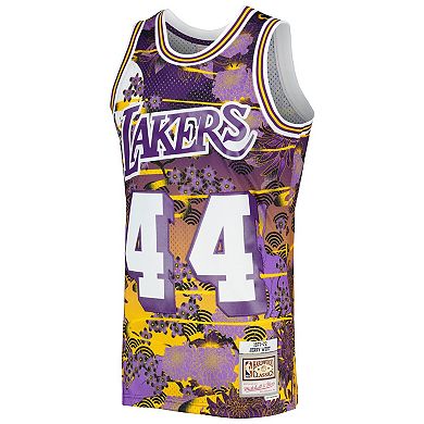 Men's Mitchell & Ness Jerry West Purple Los Angeles Lakers Hardwood Classics Lunar New Year Swingman Jersey