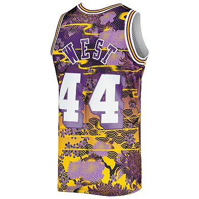 Men's Mitchell & Ness Jerry West Purple Los Angeles Lakers Hardwood Classics Lunar New Year Swingman Jersey