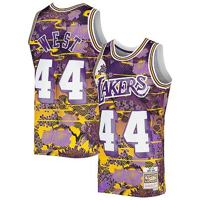 Men's Mitchell & Ness Jerry West Purple Los Angeles Lakers Hardwood Classics Lunar New Year Swingman Jersey