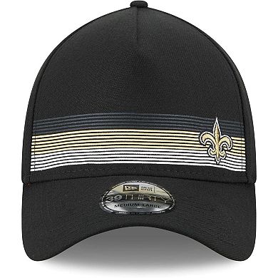 Men's New Era Black New Orleans Saints Flawless Stripe 39THIRTY Flex Hat