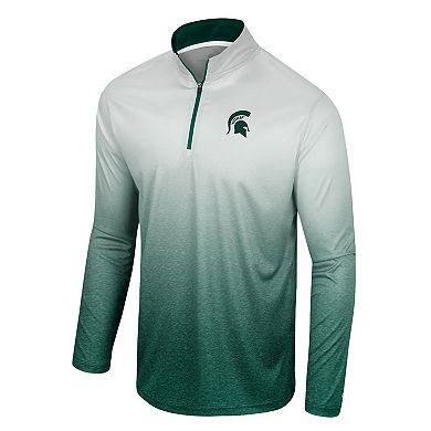 Men's Colosseum Green/White Michigan State Spartans Laws of Physics Quarter-Zip Windshirt