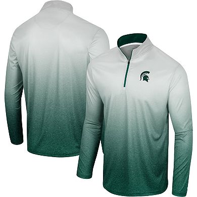 Men's Colosseum Green/White Michigan State Spartans Laws of Physics Quarter-Zip Windshirt