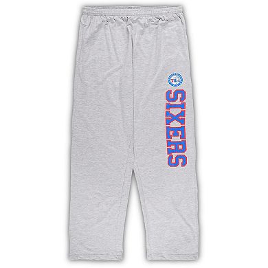 Men's Concepts Sport Royal/Heather Gray Philadelphia 76ers Big & Tall T-Shirt and Pajama Pants Sleep Set