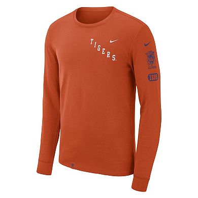 Men's Nike Orange Clemson Tigers Repeat Logo 2-Hit Long Sleeve T-Shirt