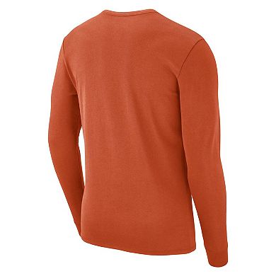 Men's Nike Orange Clemson Tigers Repeat Logo 2-Hit Long Sleeve T-Shirt