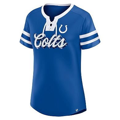 Women's Fanatics Branded Royal Indianapolis Colts Original State Lace-Up T-Shirt