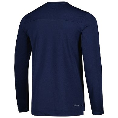 Men's Nike Navy Team USA Coaches Performance Long Sleeve V-Neck T-Shirt